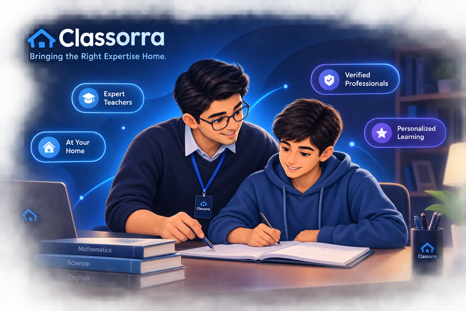 Classorra teacher helping a student